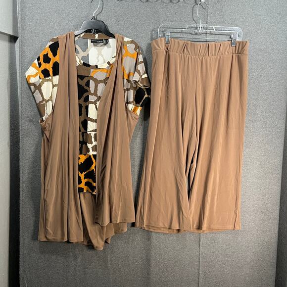 Attitudes by Renee Petite Global Illusion 3 Piece Set Cocoa Giraffe, MP - Picture 1 of 13